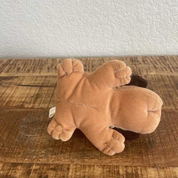 1991 Christmas Dog Plush Vintage Stuffed Toy Brown Santa Hat Red Puppy Gro Well - Picture 5 of 7